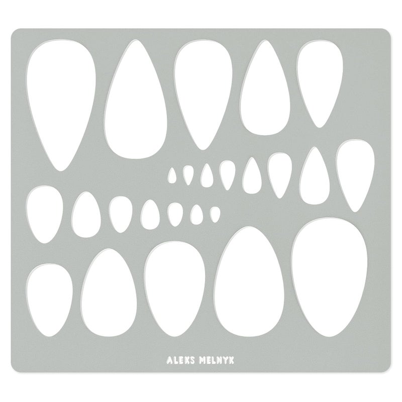 Aleks Melnyk No.151 Metal Stencil for Jewelry, Shape Earring Teardrops Cutouts Stencil, Lapidary Template for Cabochons, Tear Drop, Jewelry Making Templates, Bracelets, Earrings DIY, Teardrop Pattern - Image 1